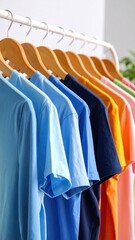 Fototapeta premium Colorful t-shirts on a rack