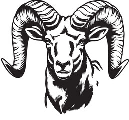 Detailed Ram Head with Massive Horns