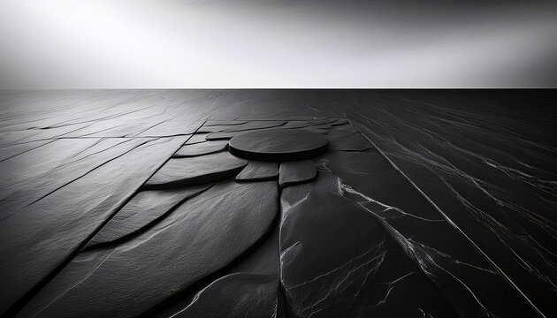 the black stone platform exudes a sense of power and presence its smooth texture inviting curiosity and anticipation