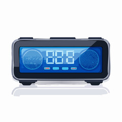 Fototapeta premium Wall-mounted clock radio – Compact clock radio with LED screen and built-in speaker. 