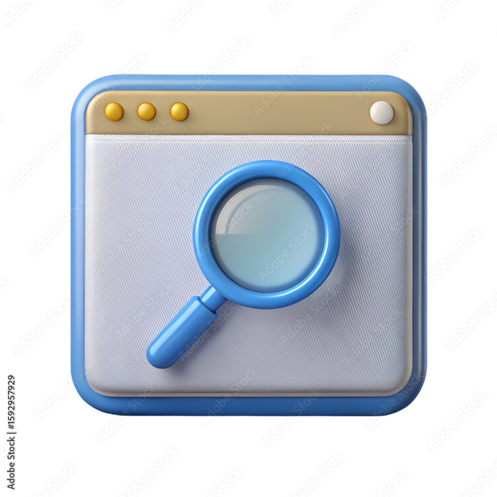 Poster website address search front view icon 3d rendering illustration on transparent background