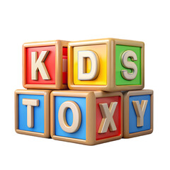 Alphabet block kids toys side view icon 3d rendering illustration on transparent background
