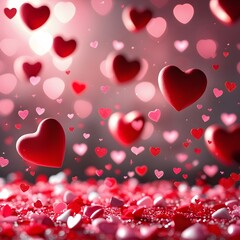 red hearts background