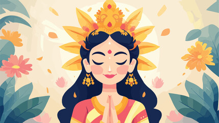 Goddess Durga Navratri Vector Illustration