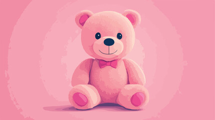 Obraz premium Cheerful Pink Teddy Bear Illustration