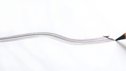 Drawing pencil line art on white paper background for creative design and sketching