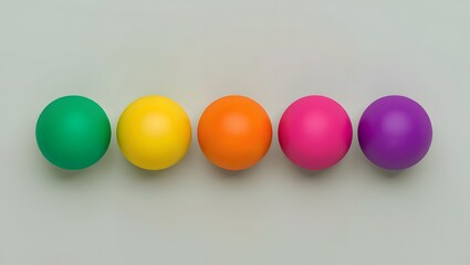 Colorful balls background image, vibrant sphere collection, rainbow colored balls set up
