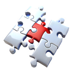 Fototapeta premium Puzzle solution strategy concept with problem solving idea for success and decision making plan 