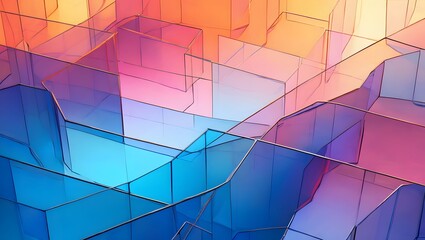 Abstract colorful glass geometric background wallpaper design for desktop and mobile