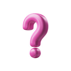 Naklejka premium Simple pink question mark icon in 3D rendering style, isolated on white background, vector graphic
