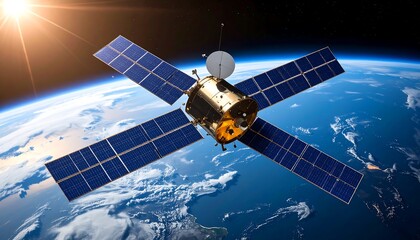 Fototapeta premium Satellite orbiting Earth (7)