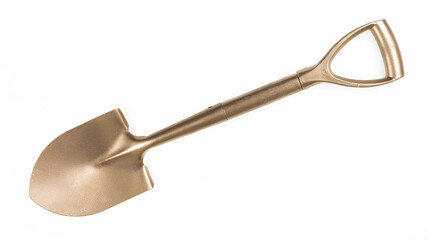 golden shovel isolated on white background