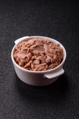 Tuna, canned fish in a can and on a plate for making sandwiches and other food. Canned tuna