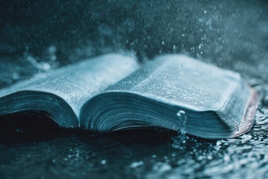 Open book in rain (1)