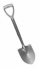 silver shovel isolated on white background