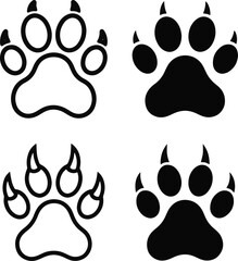 Fototapeta premium paw print icons