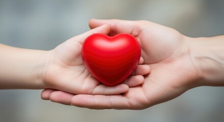 An authentic photograph of hands holding a heart