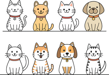 set of funny animals