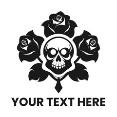 Skull with Roses Tattoo Art