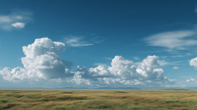 Fair Weather Clouds Above Field