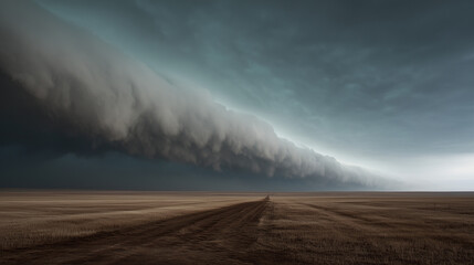 Rolling Storm Clouds Over Field