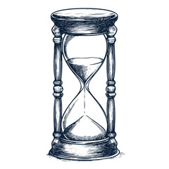 Hand-drawn sandglass hourglass sketch