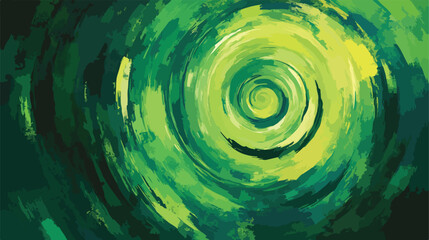 Green Spiral Geometric Figures Painted Style