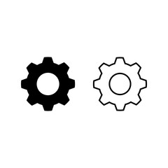 Gear icon set. Gear Settings symbol, cogwheel. Functions symbol. Settings icon vector Illustration