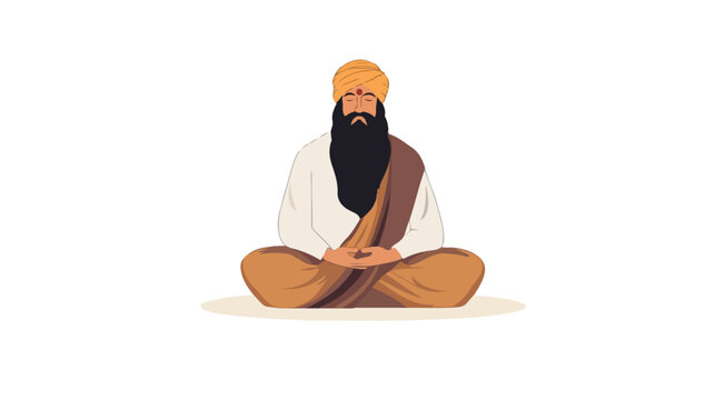 Guru Tegh Bahadur Flat Vector Illustration