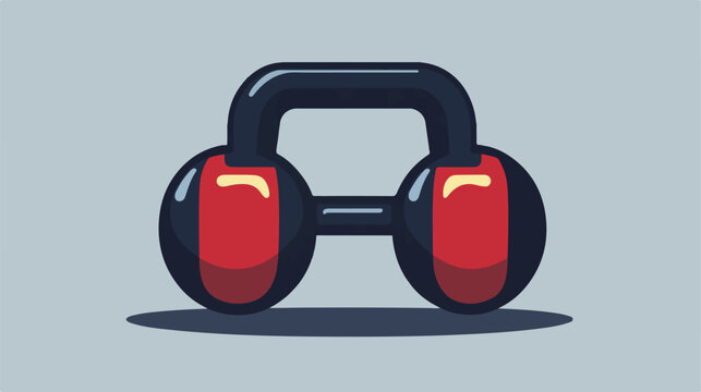 Fitness emblem design with kettlebell illustration
