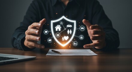 Person protecting documents with digital shield