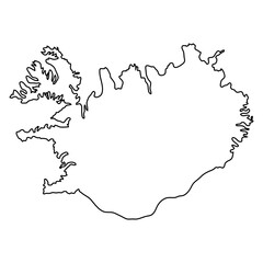 map of Iceland line