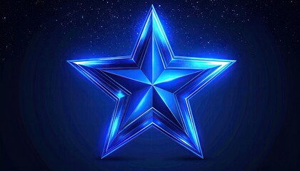 Glowing blue star graphic design