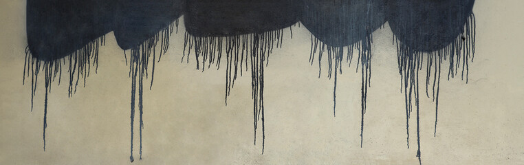 Black melting drips paint. melt drips paint abstract liquid. border and drips ink. painted wall surface, flowing paint of color, texture. mockup. isolated on white background. illustration. mock up.