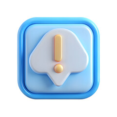 Warning chat talk front view 3d rendering icon illustration on transparent background for alert messages
