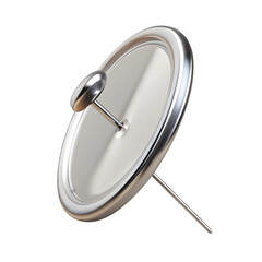 Pin side view 3d illustration rendering icon on transparent background for marking locations
