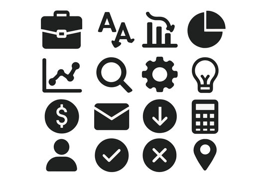 Vector icon representing an increase or decrease in graphics, including arrows, graphs, charts, and diagrams, to illustrate data statistics that fluctuate both upwards and downwards, commonly used in