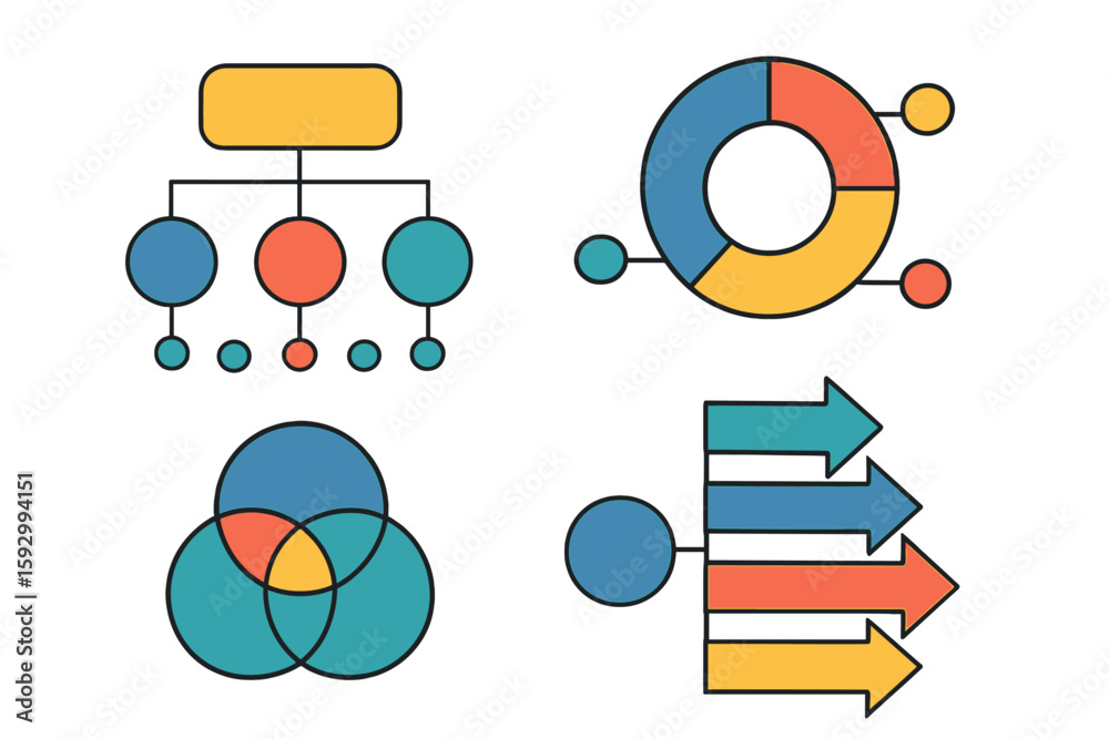 Poster infographic design layouts featuring vector arrows are available in sets of 3 and 4 options, represe