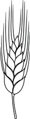 Silhouette wheat ear simple outline monochrome illustration Vector Illustrator