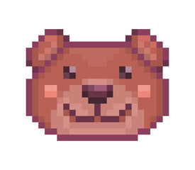 Pixel illustration of a head of bear
