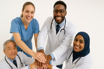 Diverse medical team unity concept