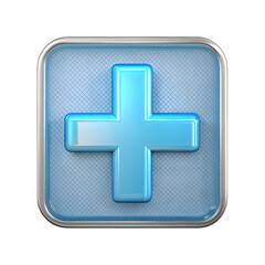 Obraz premium Add plus or medical icon front view 3d illustration rendering on transparent background design 