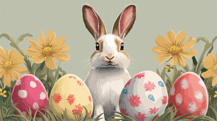 Easter season card with four eggs