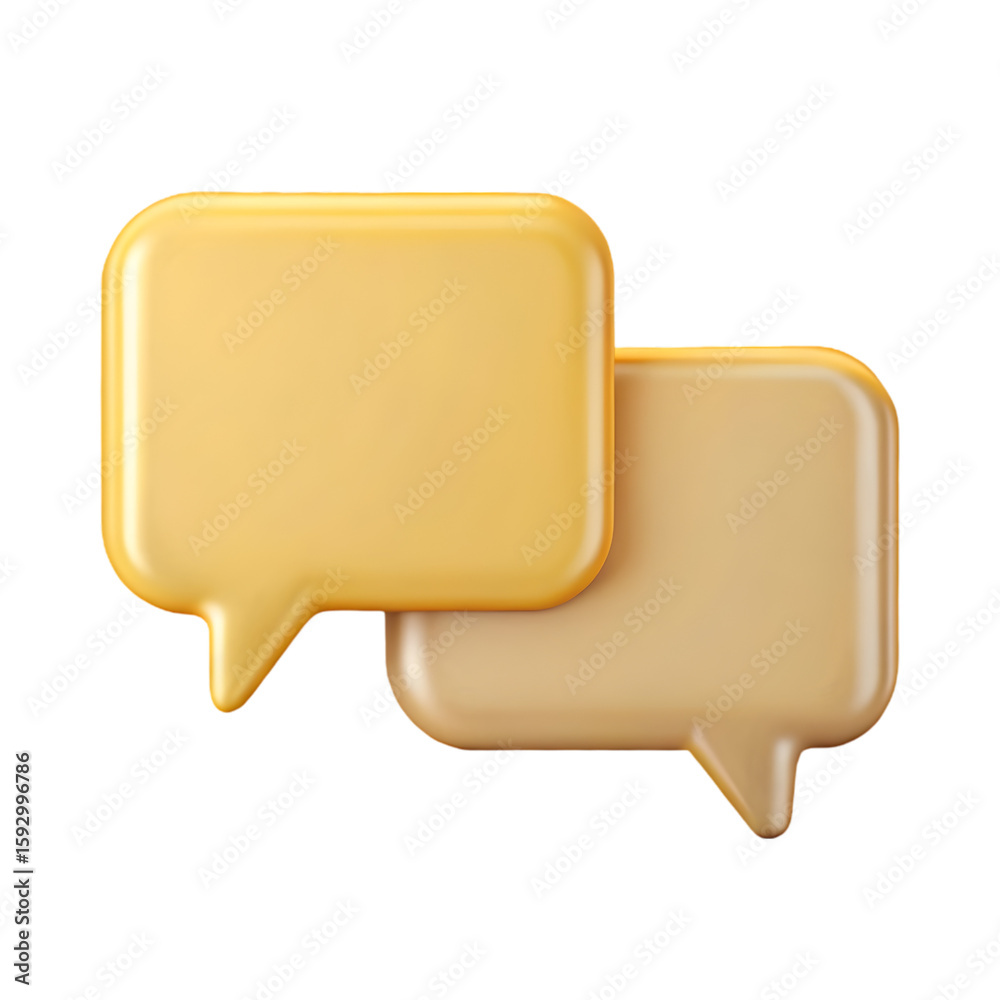 Poster speech bubbles template front view 3d rendering icon illustration on transparent background for mess