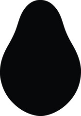 Silhouette whole avocado tropical fruit healthy eating Vector Illustrator