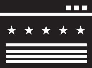 Flat Vector Icon of American Flag Webpage for Government, Politics, or Patriotic Website Design
