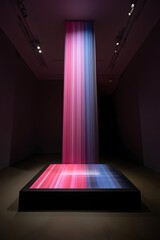 Art installation pink blue light exhibition modern art gallery contemporary artwork show
