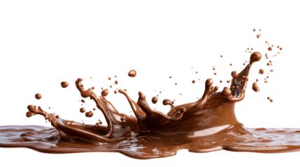 Chocolate Splash Creating a Delicious and Tempting Dessert Still Life with Transparent BG