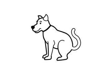Cute Cartoon Dog Sitting Silhouette Illustration