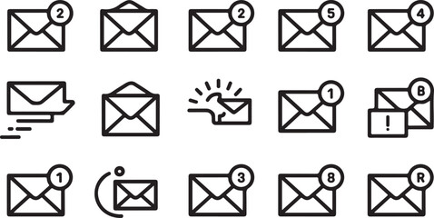Mail envelope notification icons message communication